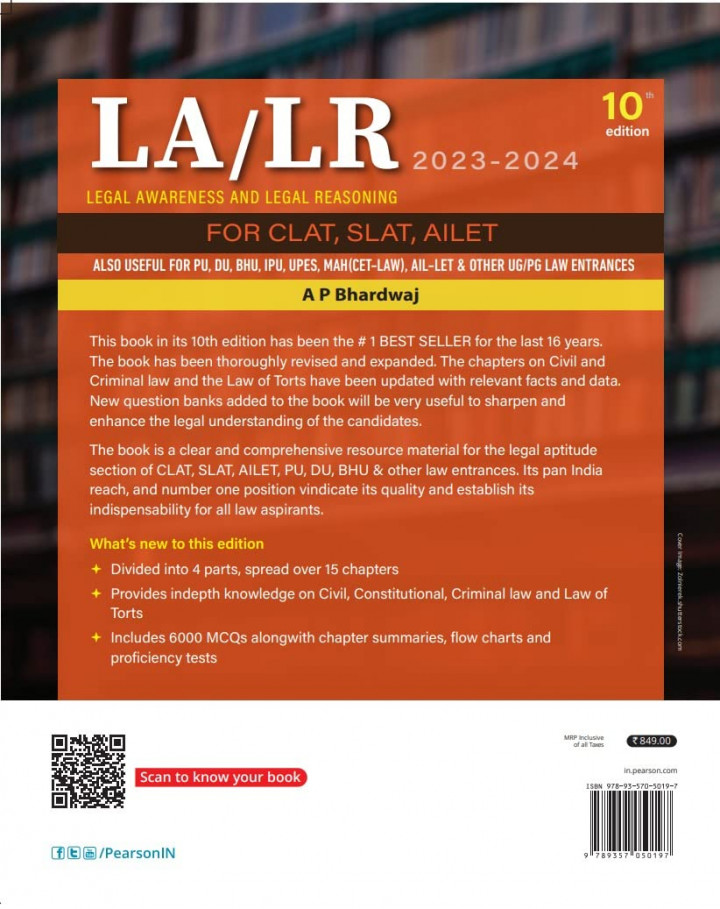 LA/LR Legal Awareness and Legal Reasoning (2023-24) for CLAT SLAT AILET