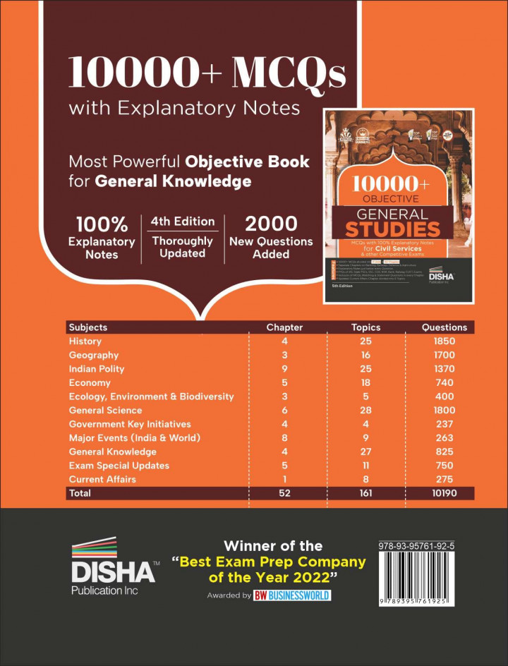 10000+ Objective General Studies MCQs by Disha Experts