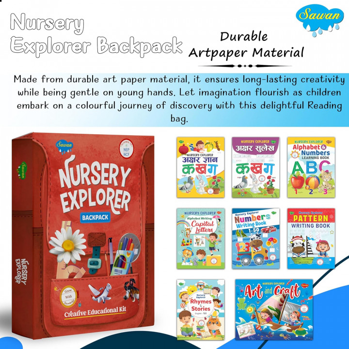 NURSERY EXPLORER BACKPACK SET OF 8 BOOKS by SAWAN