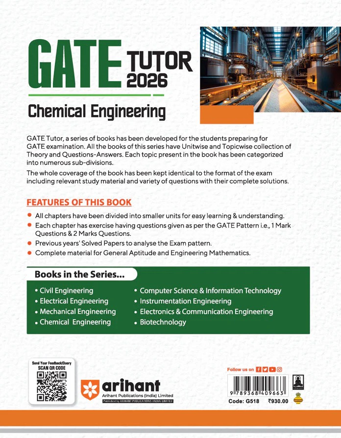 GATE 2026 Chemical Engineering (Arihant Publications)