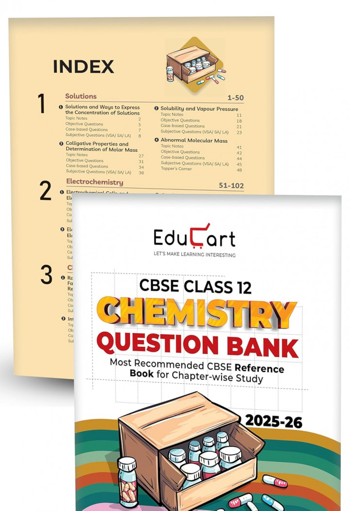 Educart CBSE Question Bank Class 12 Physics, Chemistry, Mathematics and English