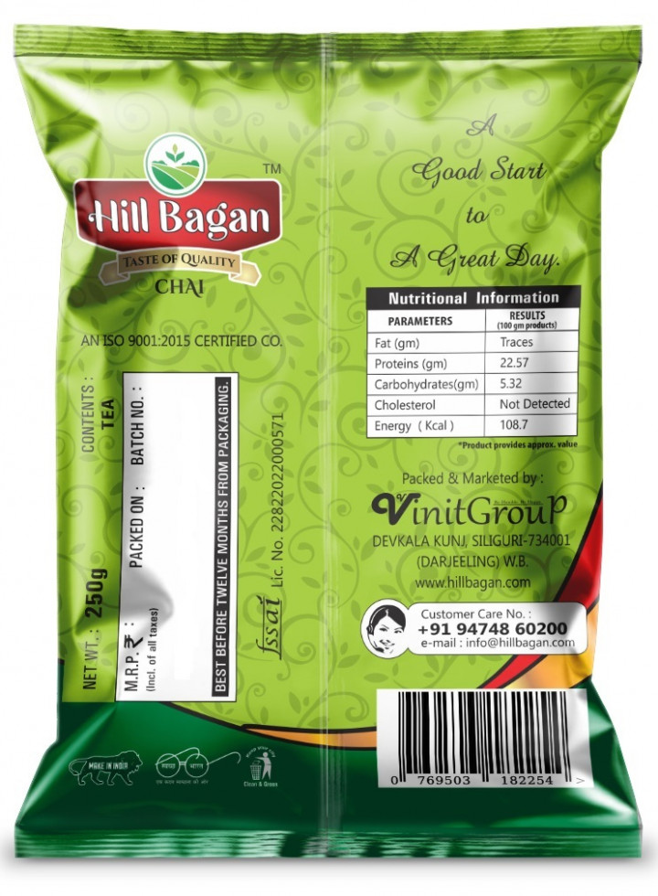 Hill Bagan Assam Darjeeling Flavor Perfect Ctc tea Tea Pouch (40 x 30 g)