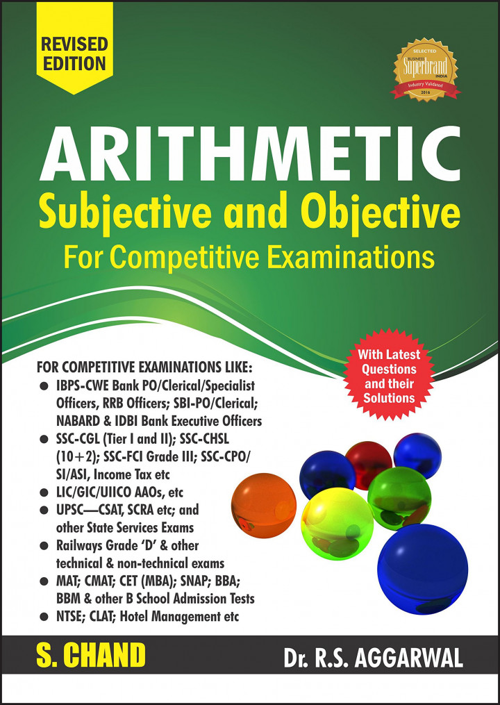 Arithmetic Subjective And Objective For Competitive Examinations By R S Aggarwal