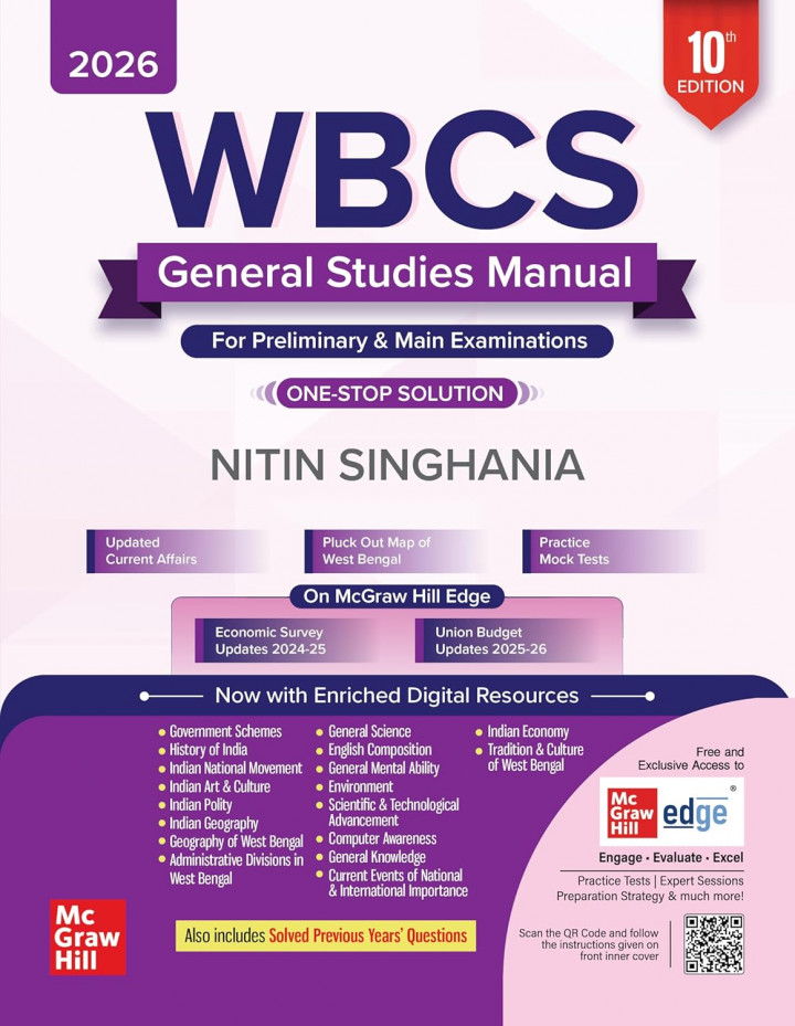 Best Book For WBCS General Studies Manual Book 2026 edition by Nitin Singhania
