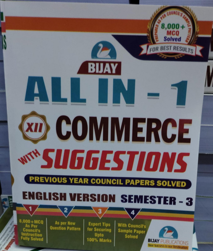 Bijay Higher Secondary Suggestions Commerce For Class 12 Sem - 3 English Medium