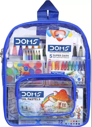 Flipkartcom  DOMS Smart Kit school accessories Transparent Zipper Bag Art  Set for Kids  Drawing Stationery Smart Kit