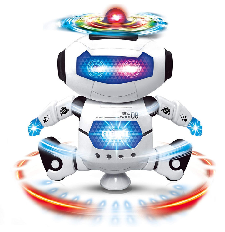 Dancing Robot with 3D light & music-Batteries Oprated