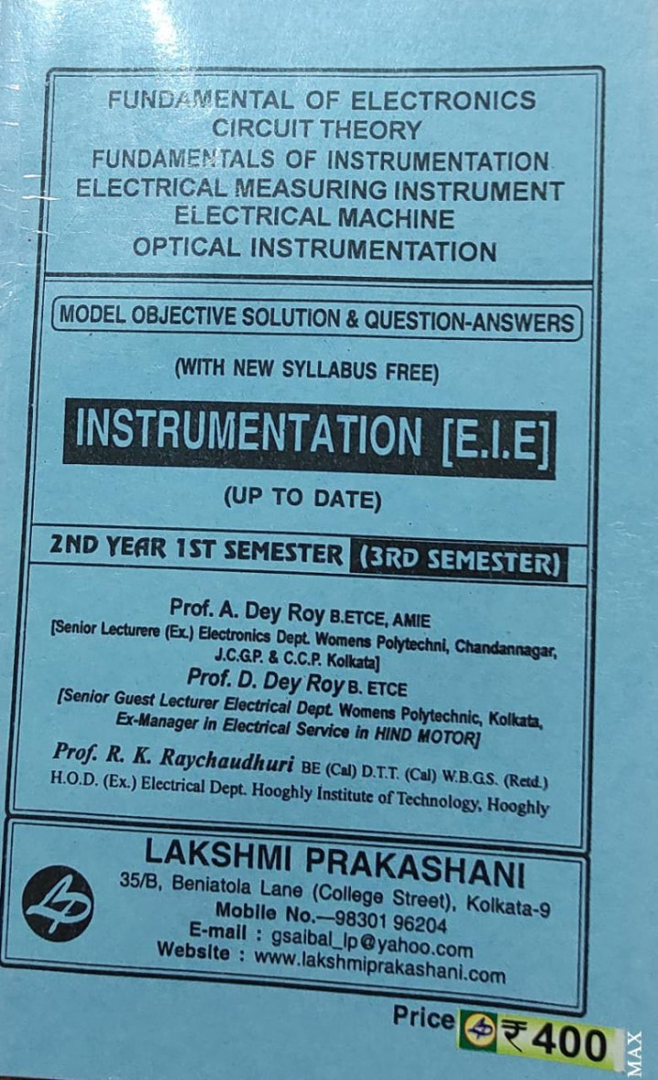 EE 3rd Semester Polytechnic guide book Lakshmi Publication
