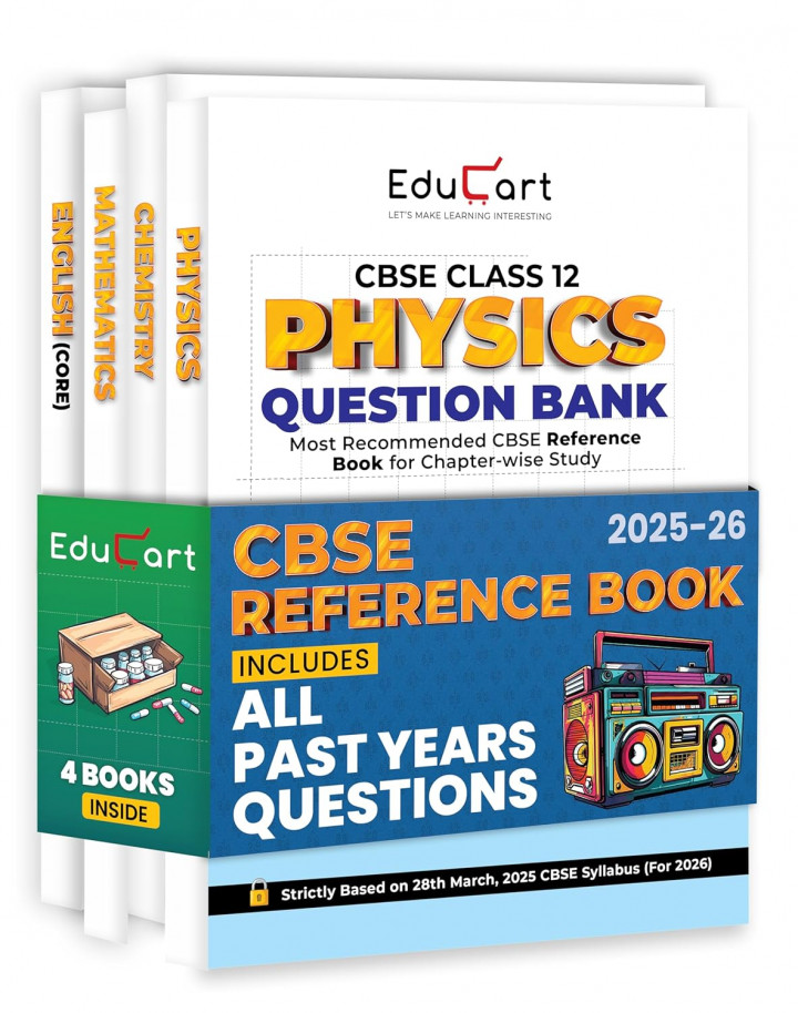 Educart CBSE Question Bank Class 12 Physics, Chemistry, Mathematics and English
