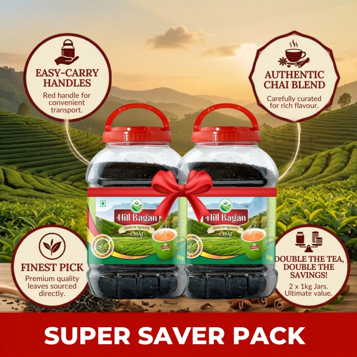 Hill Bagan CTC Tea of Assam and Darjeeling Leaves Tea Plastic Bottle  (2 x 0 5 kg)