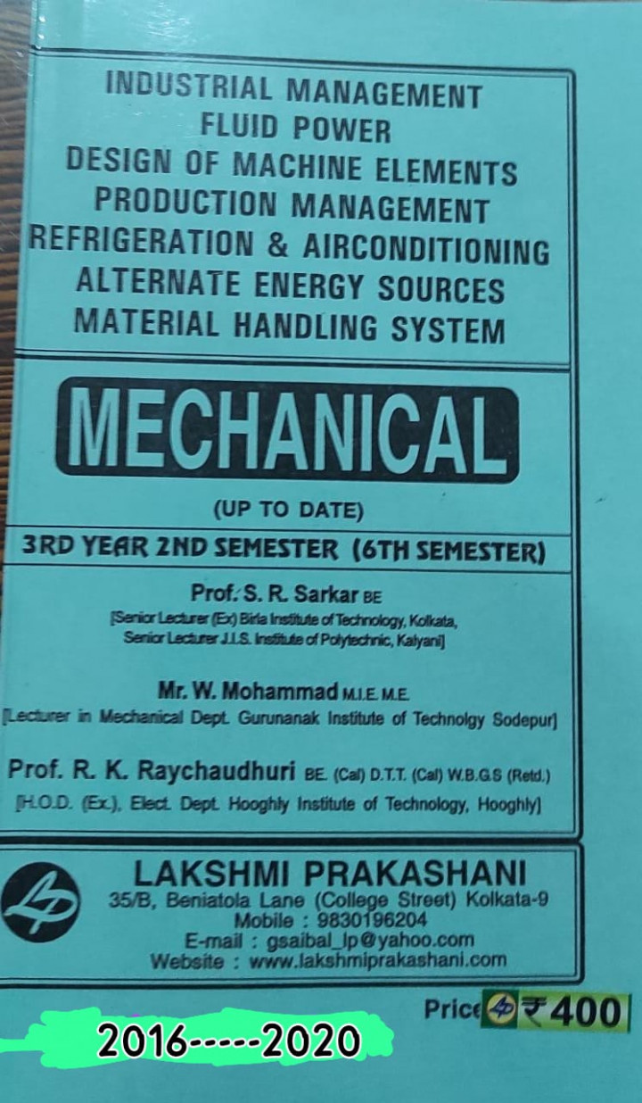 ME 6th Semester Polytechnic guide book Lakshmi Publication