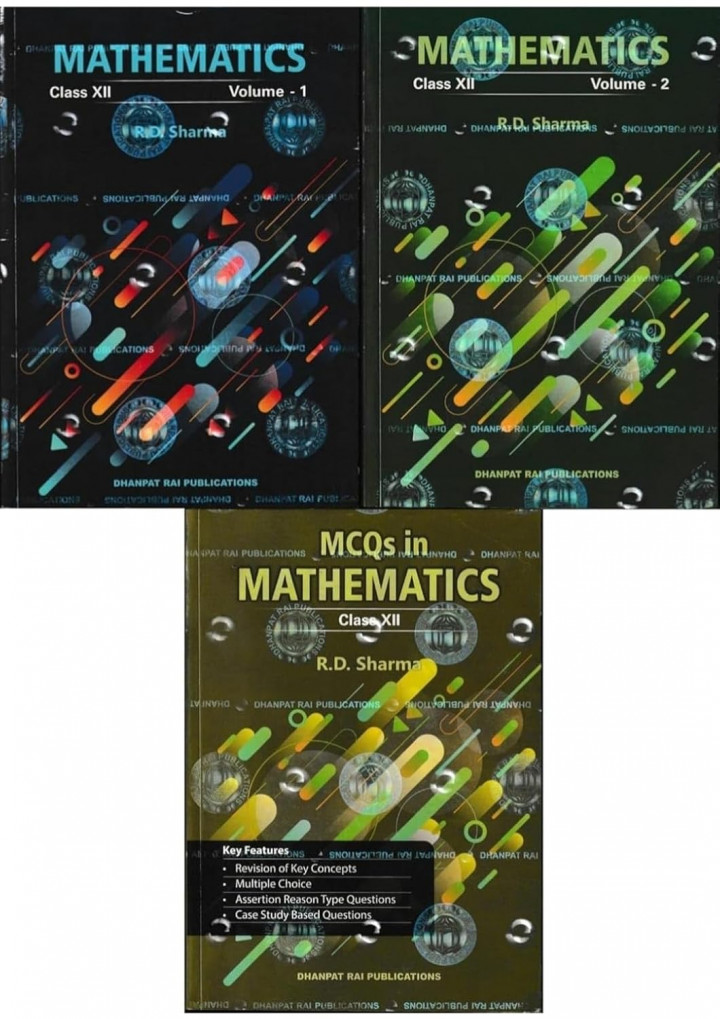 Mathematics class 12th Vol 1 Vol 2, 3 and  and MCQ by R D Sharma