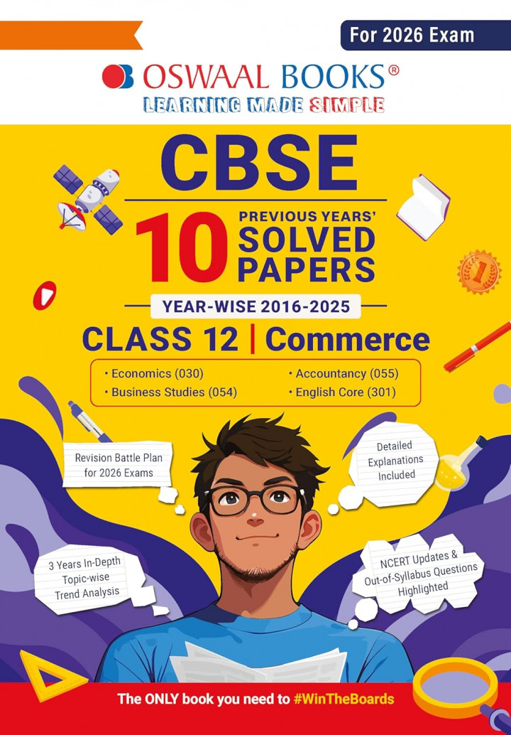 Oswaal CBSE 10 Years Solved Papers Yearwise (2016-2025) Commerce Class 12