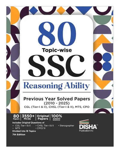 SSC Reasoning Topic wise 80 Solved Papers (DISHA) 2025