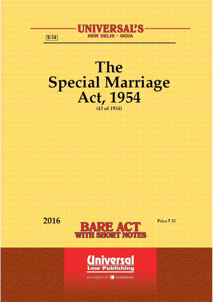 Special Marriage Act 1954 By Universal Law Publishing