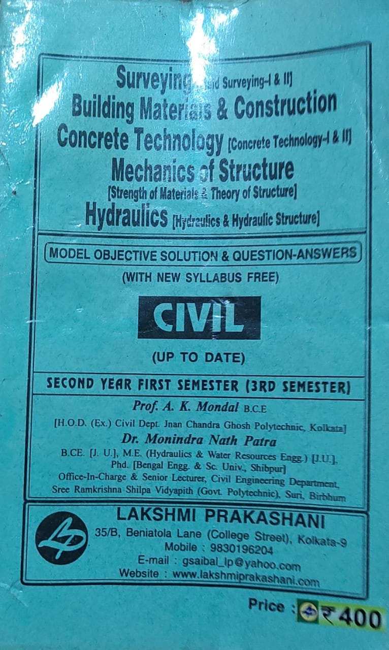 civil (CE) 3rd Semester Polytechnic guide book Lakshmi Publication