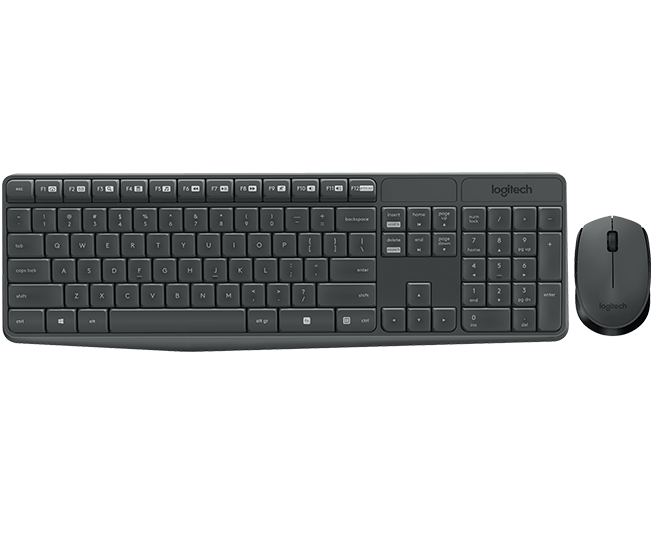 Logitech Mk235 Mouse & Wireless Laptop Keyboard 
