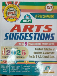 Bijay Suggestions Arts For Class 12 English Medium 2025