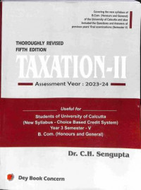 Taxation 2 Assessment Year 2023- 24 CBCS 3rd Year Semester 5
